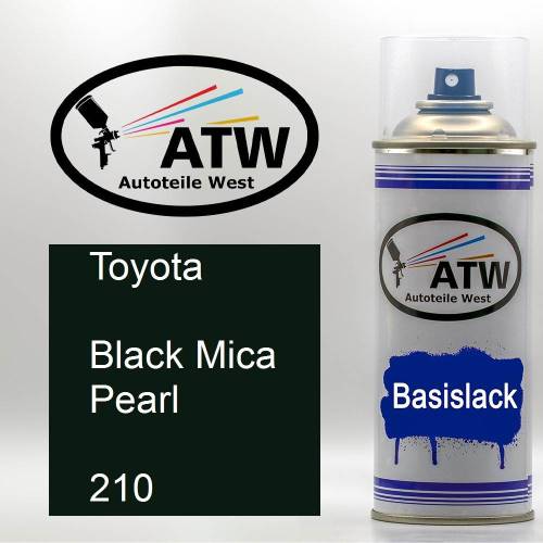 Toyota, Black Mica Pearl, 210: 400ml Sprühdose, von ATW Autoteile West.